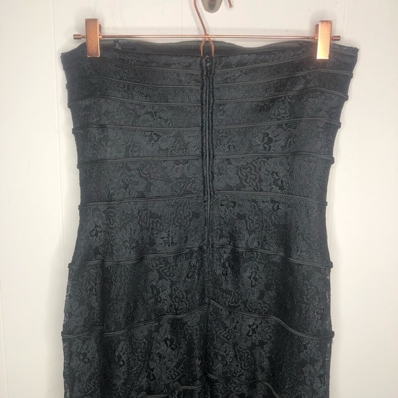 Tadashi Shoji Black Lace Strapless Cocktail Dress - Picture 5 of 7